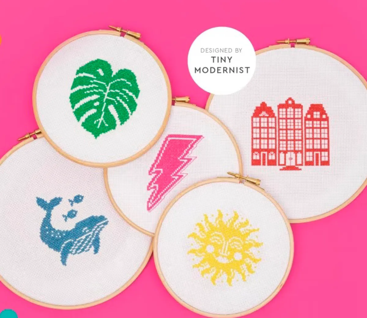 Easy-stitch motifs by Tiny Modernist at Love Crafts