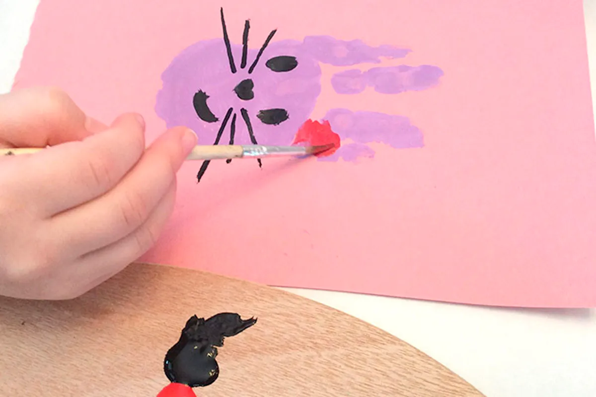 Bunny hand print art