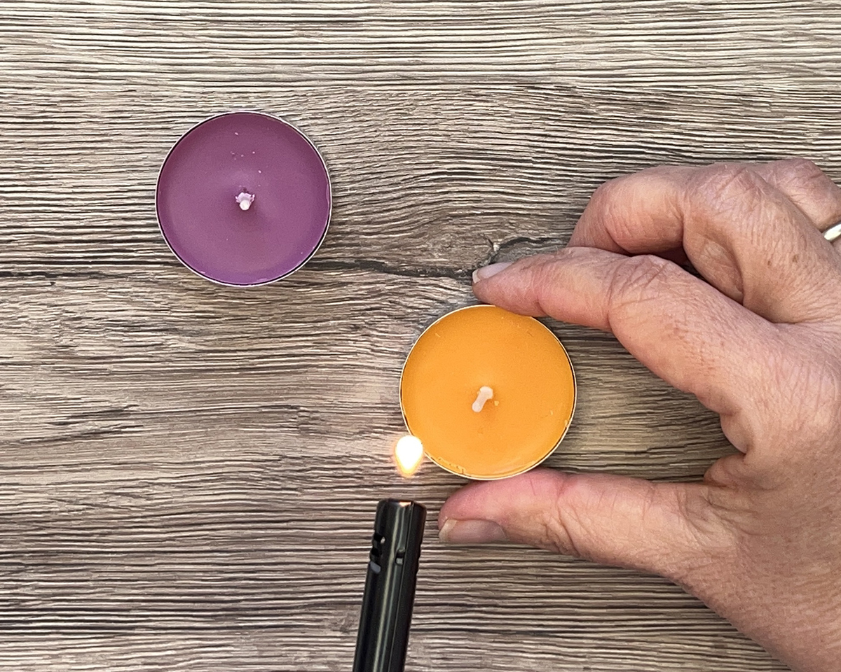 candle painting - step 1