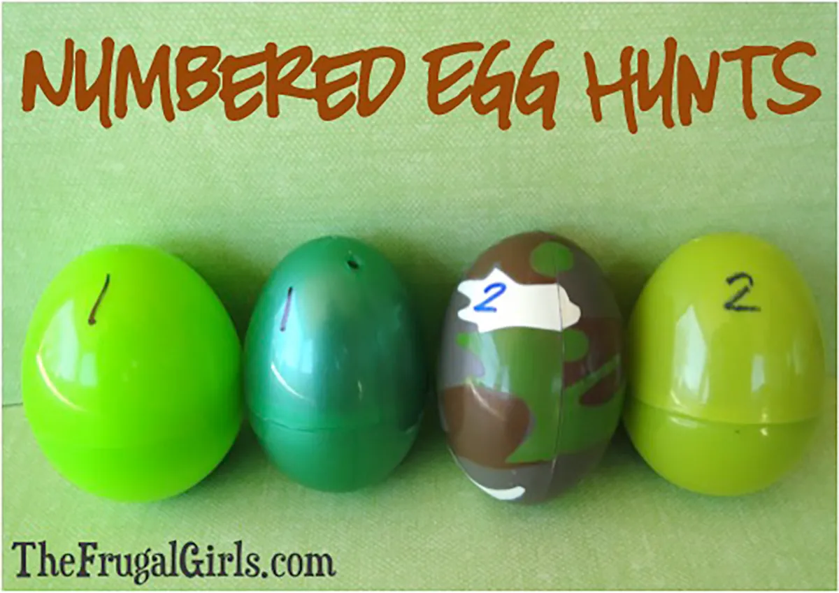 easter egg hunt ideas - numbered eggs