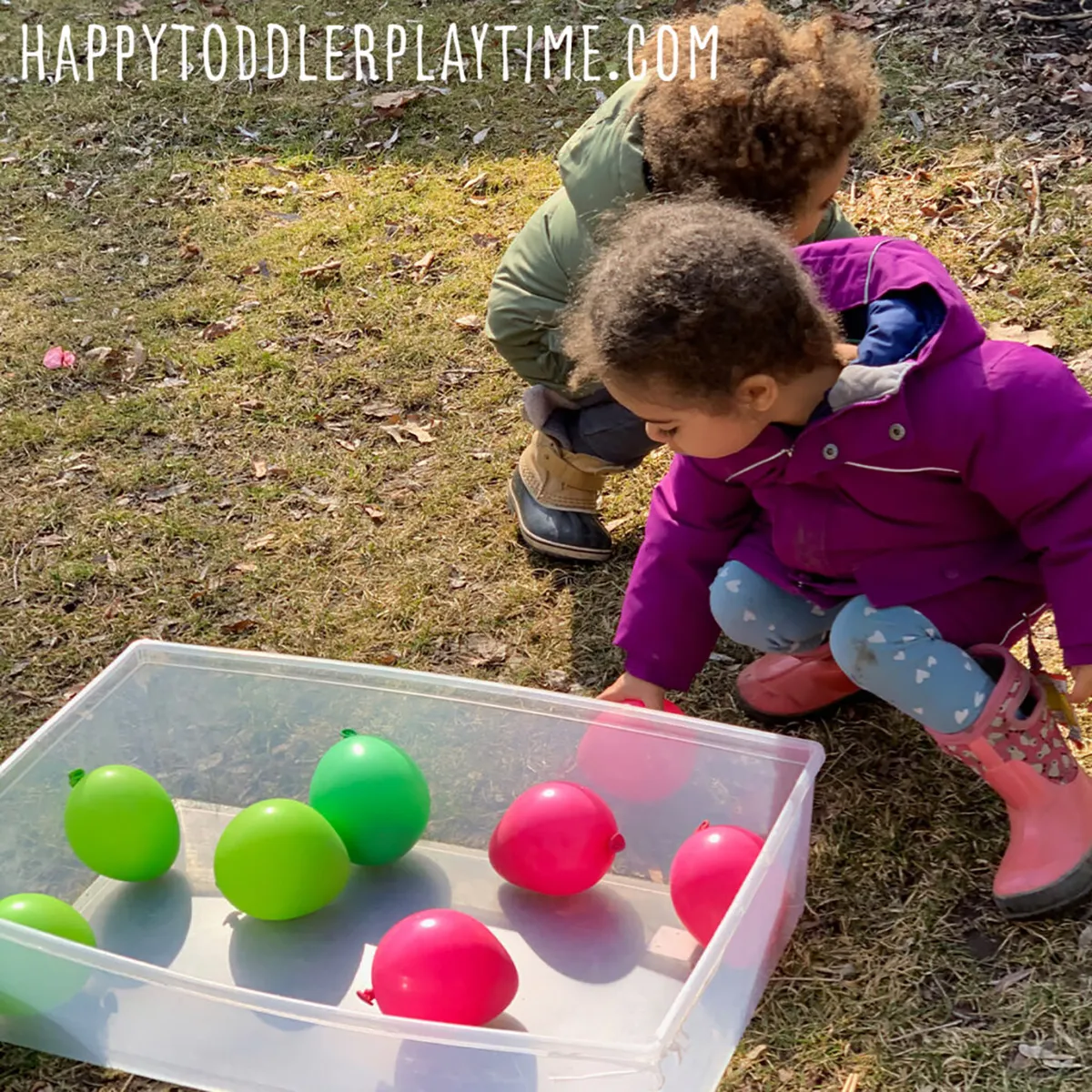 easter egg hunt ideas - toddlers balloons