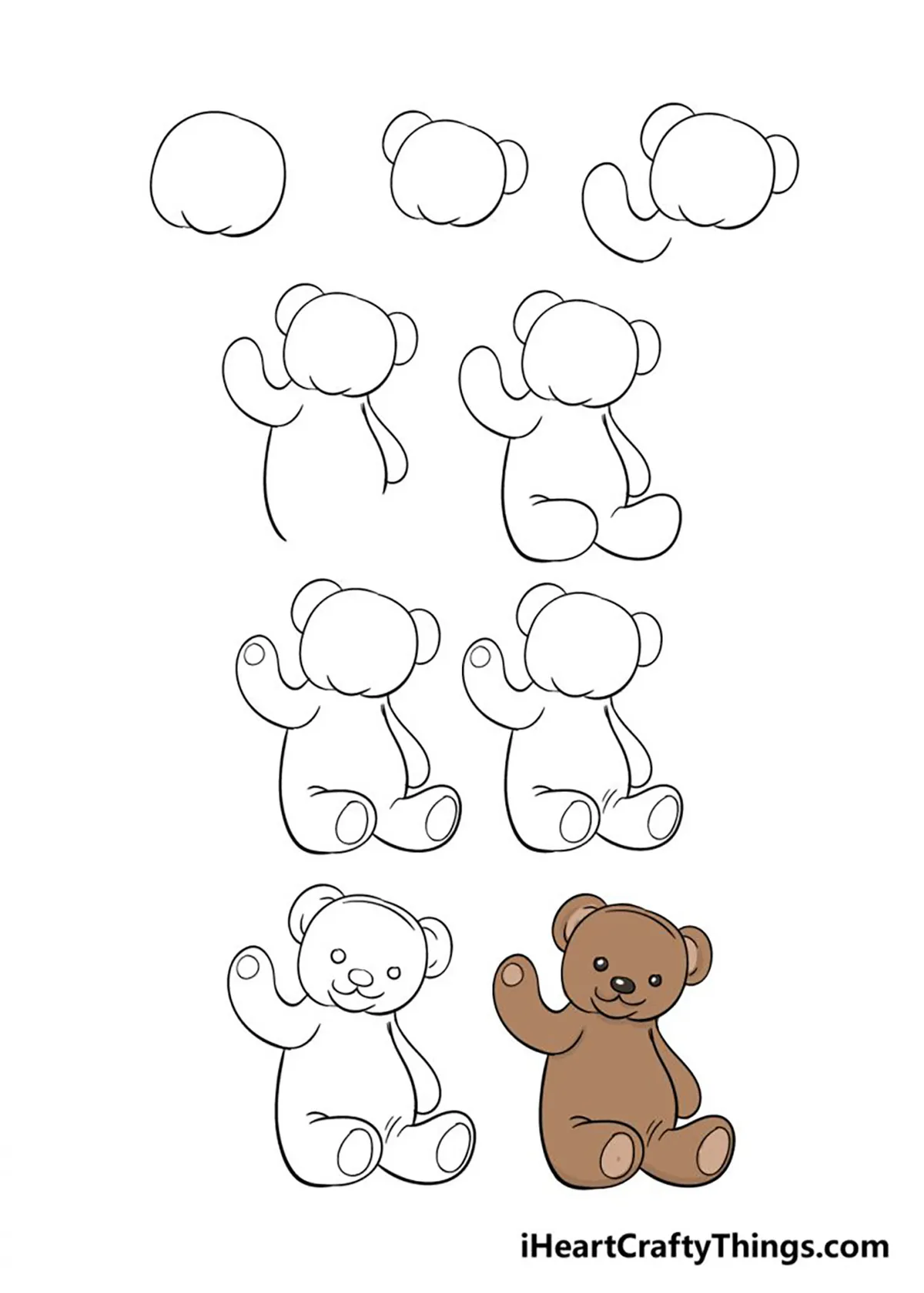 teddy bear drawing tutorial