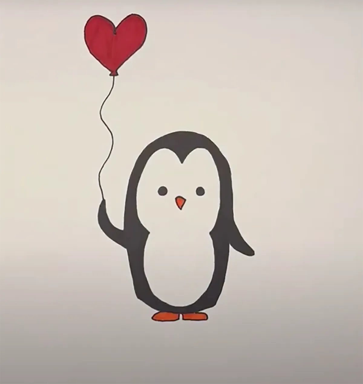 valentines drawing ideas - penguin