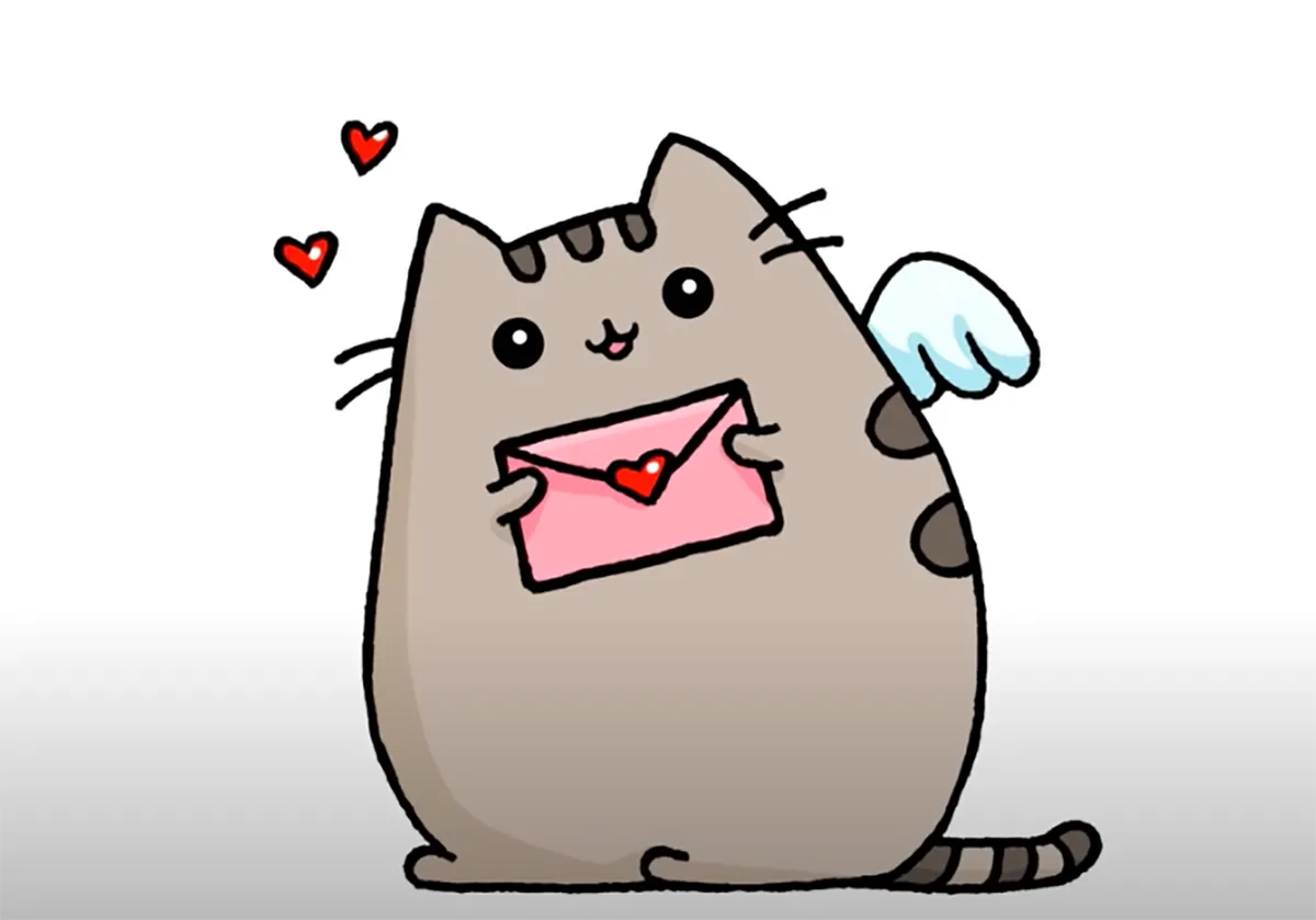 valentines drawing ideas - pusheen
