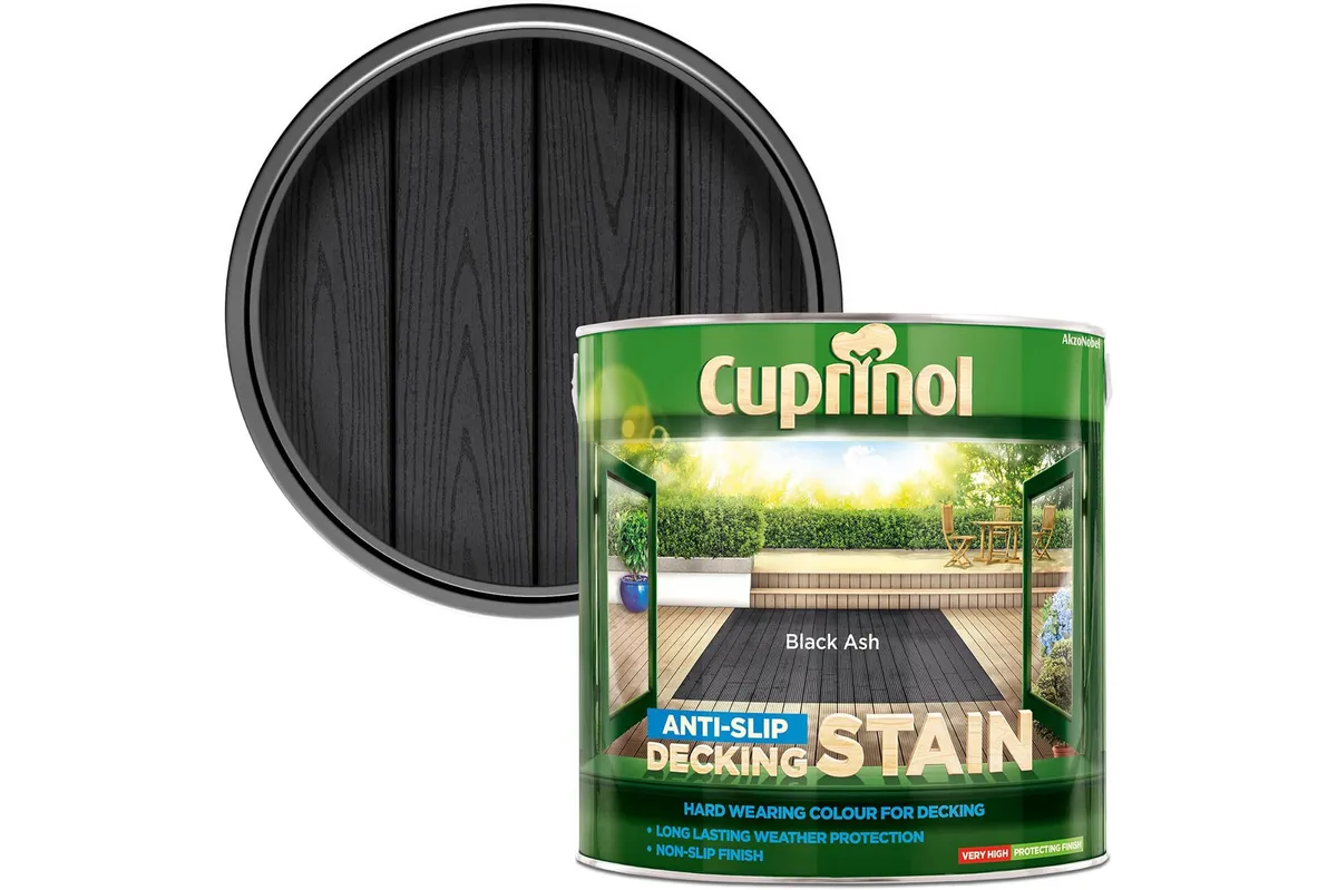 Cuprinol Black Ash Anti-Slip Decking Stain on a white background