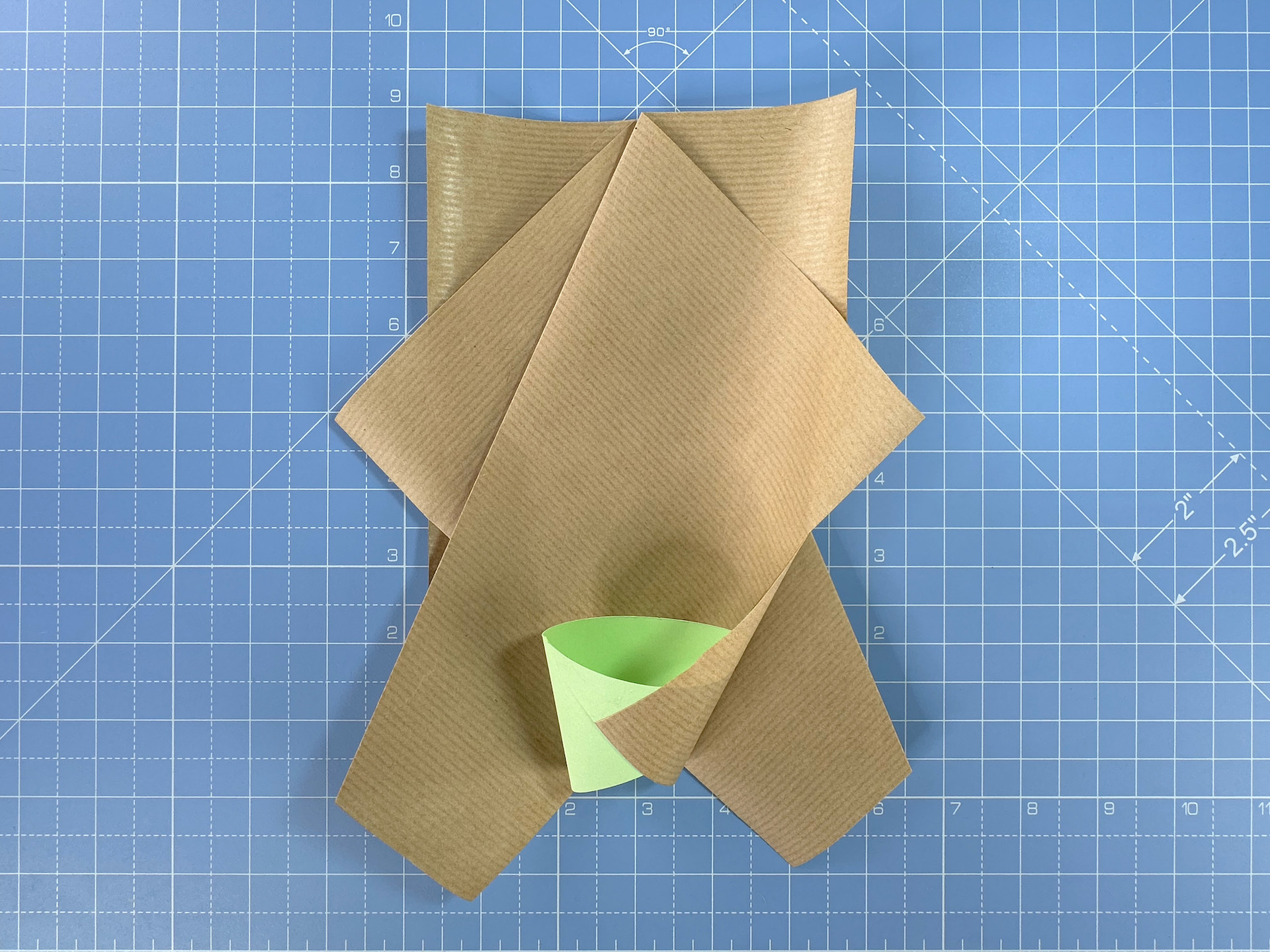 Making an origami bouquet step 49