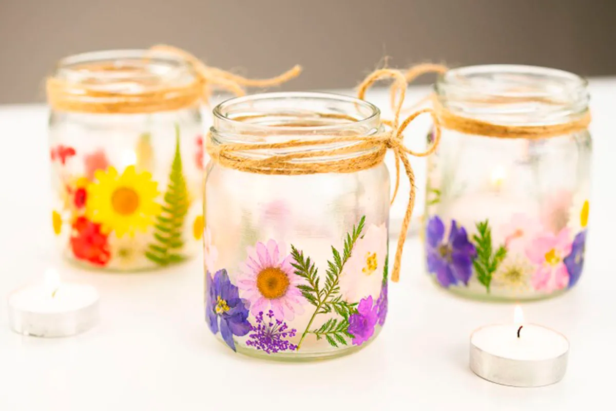 Pressed flower jars