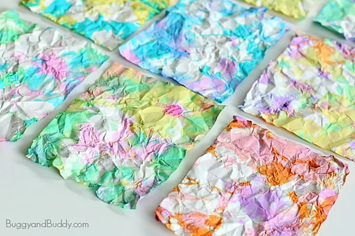 spring art projects - crumpled