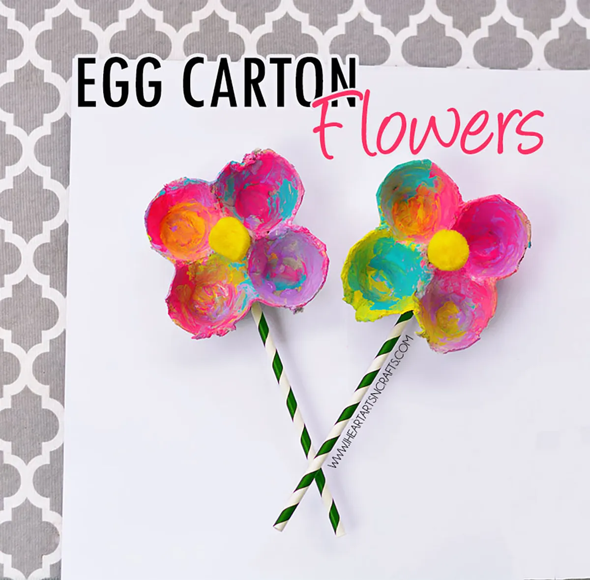 spring crafts for kids - EggCartonFlowers