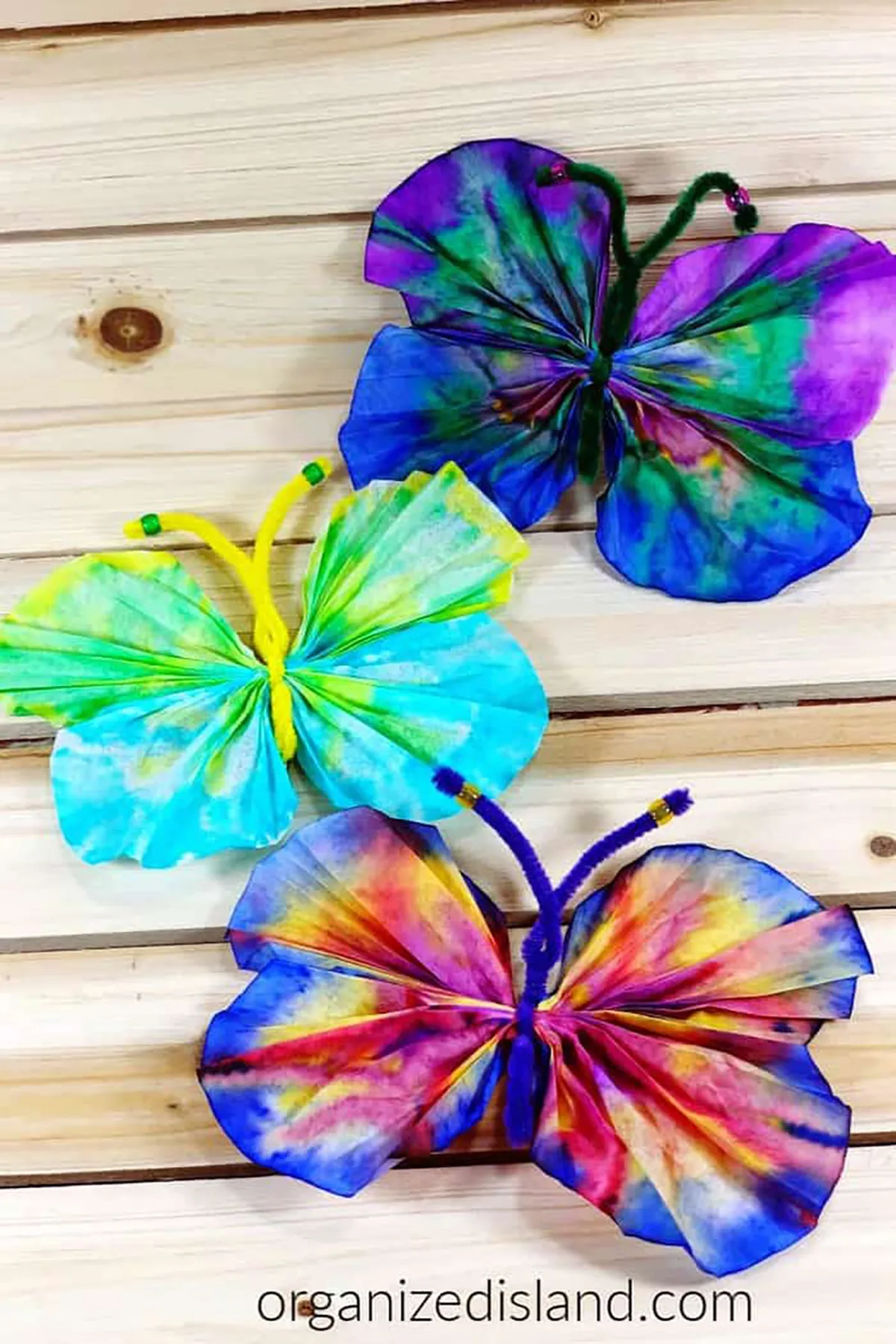 spring crafts for kids - coffee-filter-butterflies