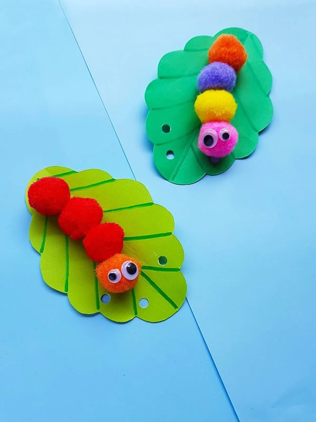 spring crafts for kids - pom-pom-caterpillar-craft-1