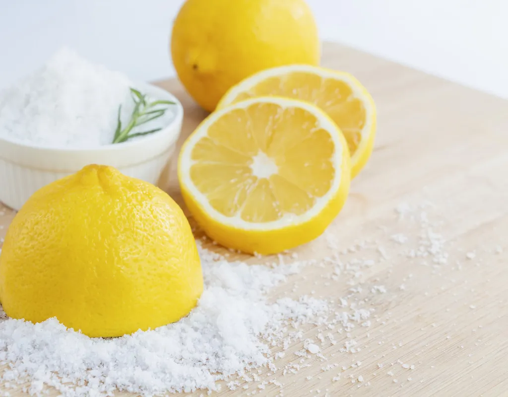 Sliced lemon and salt