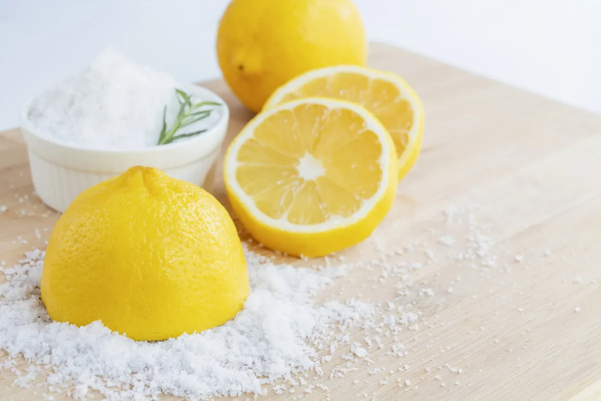 Sliced lemon and salt