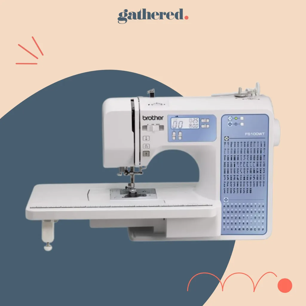 Brother FS100WT Free Motion Embroidery/Sewing and Quilting Machine on a blue background