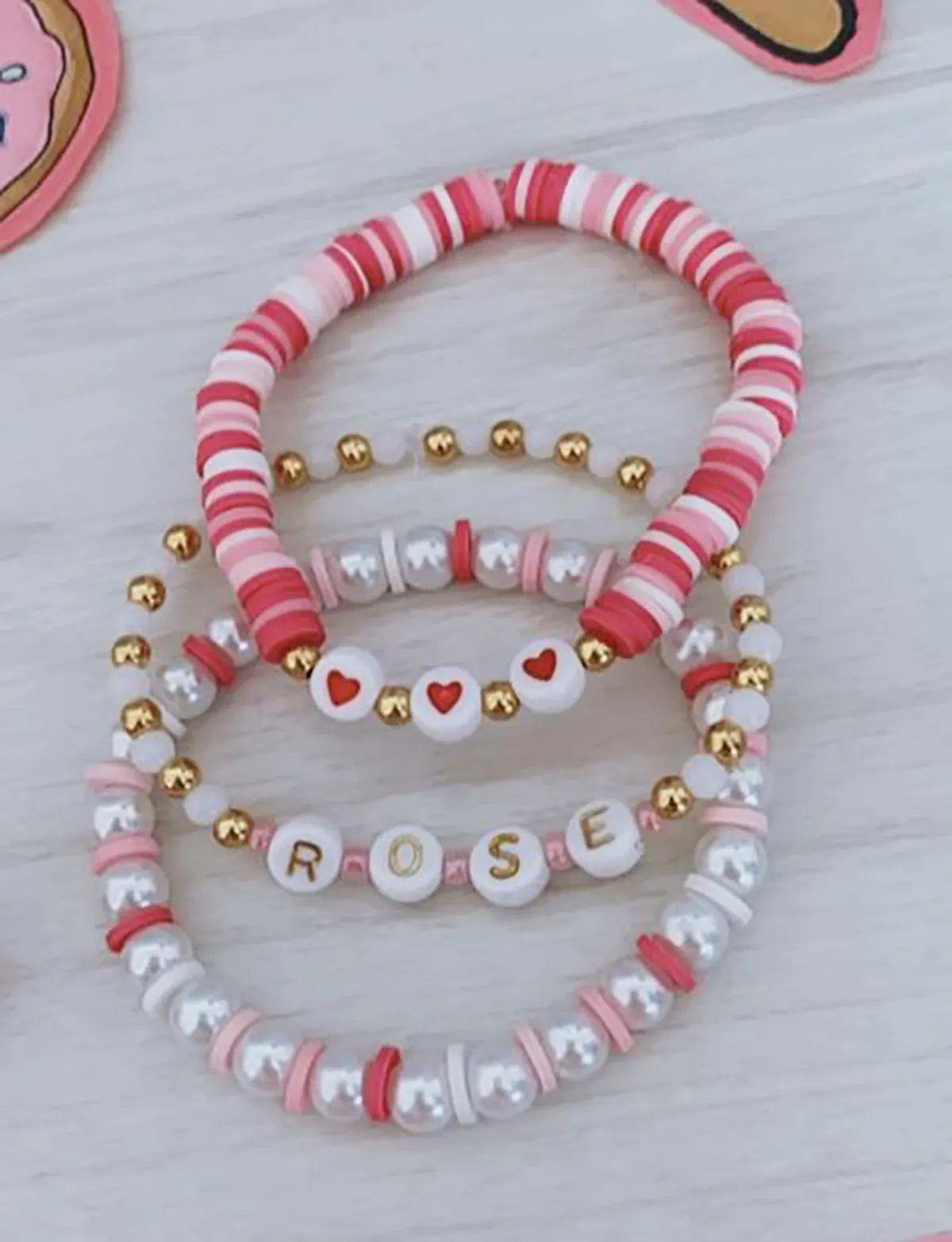clay bead bracelet kits - letters