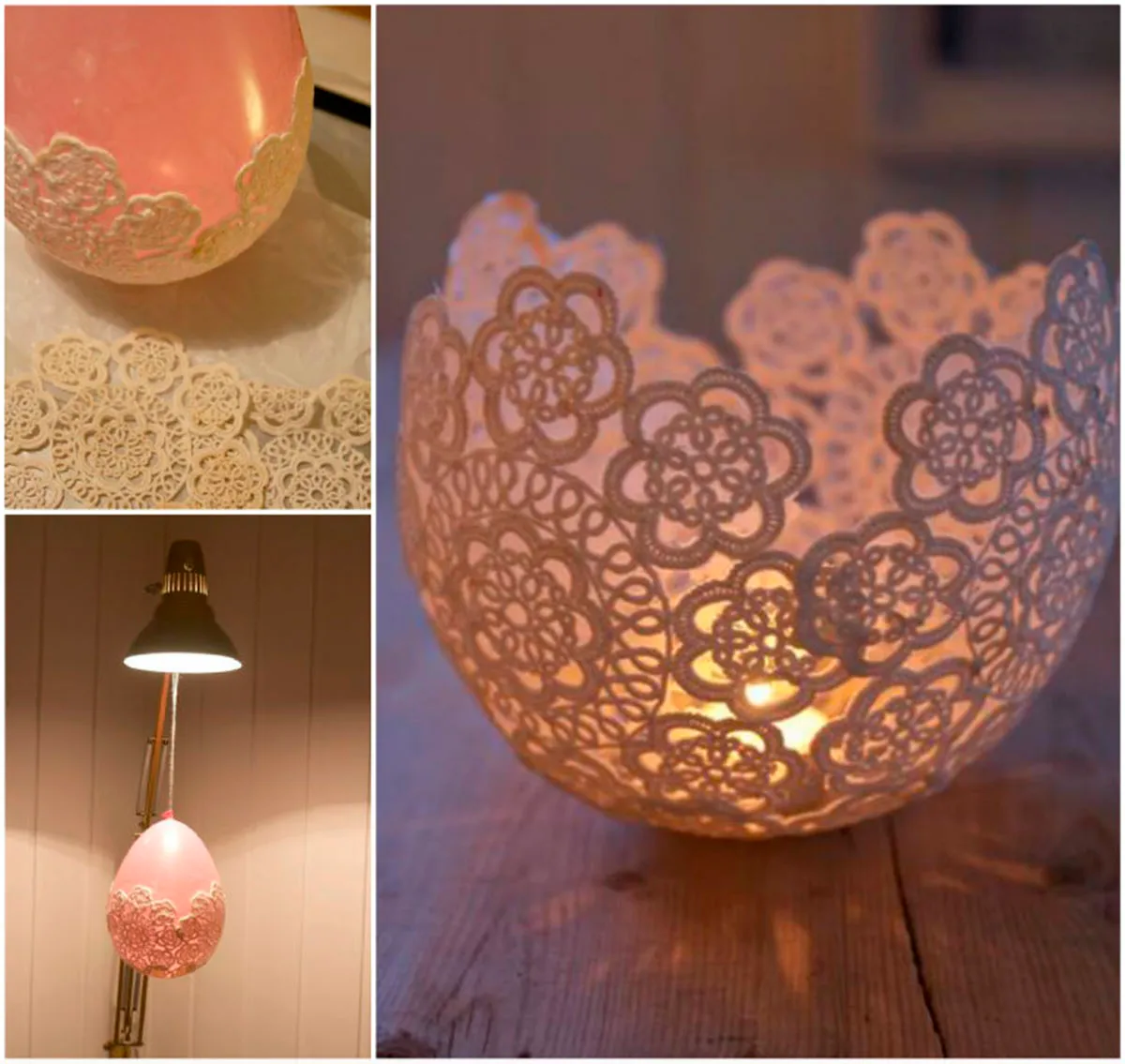 Doily candle holder