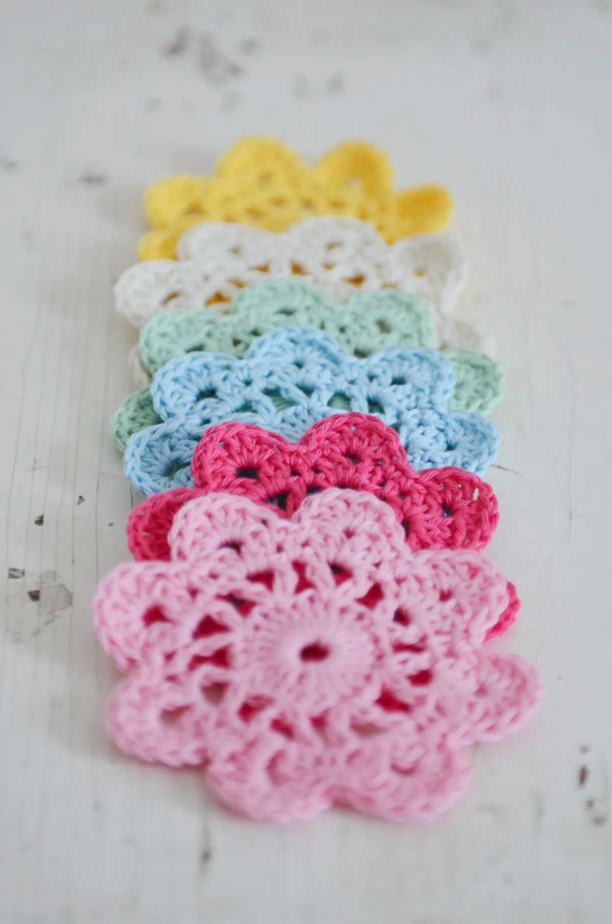 Flower crochet coasters