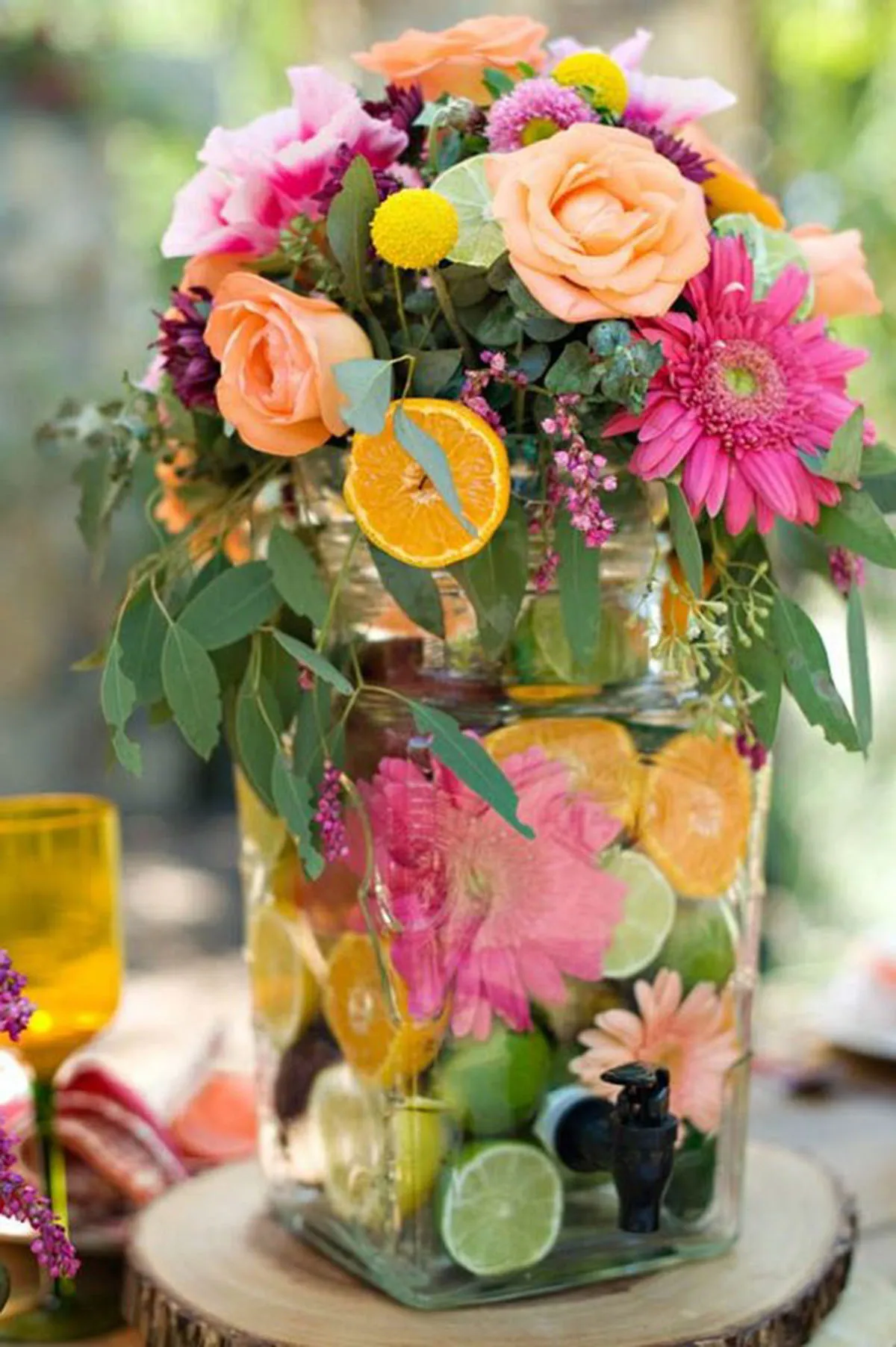Fruit flower wedding centerpiece