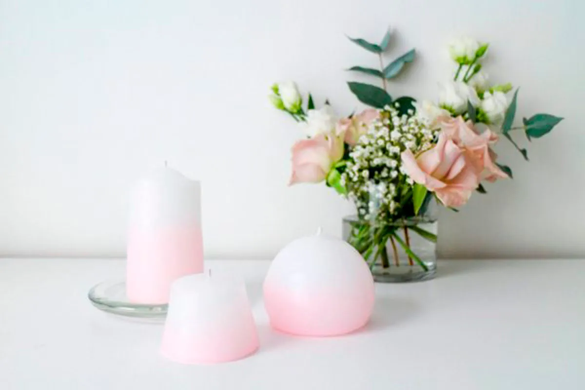 Pink ombre candles