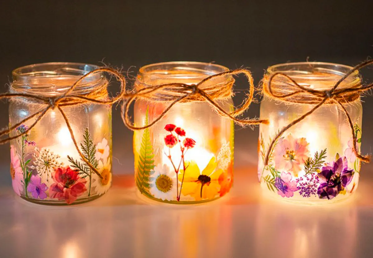 Pressed flower jars