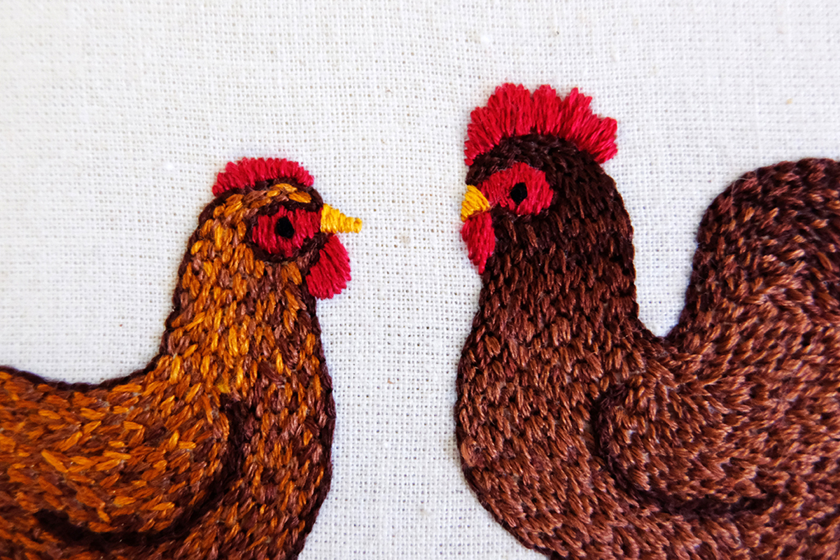 ROOSTER LEGS GAKKIN embroidery Rooster | Embroidery hoop chicken 