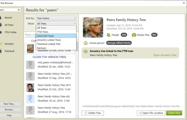 Family Tree Maker Tree Browser