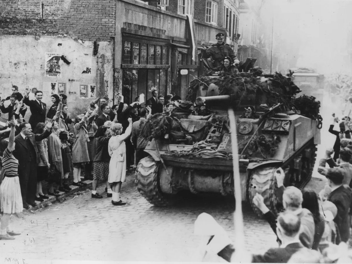 Dutch citizens welcome British tanks, September 1944 Second World War Army records