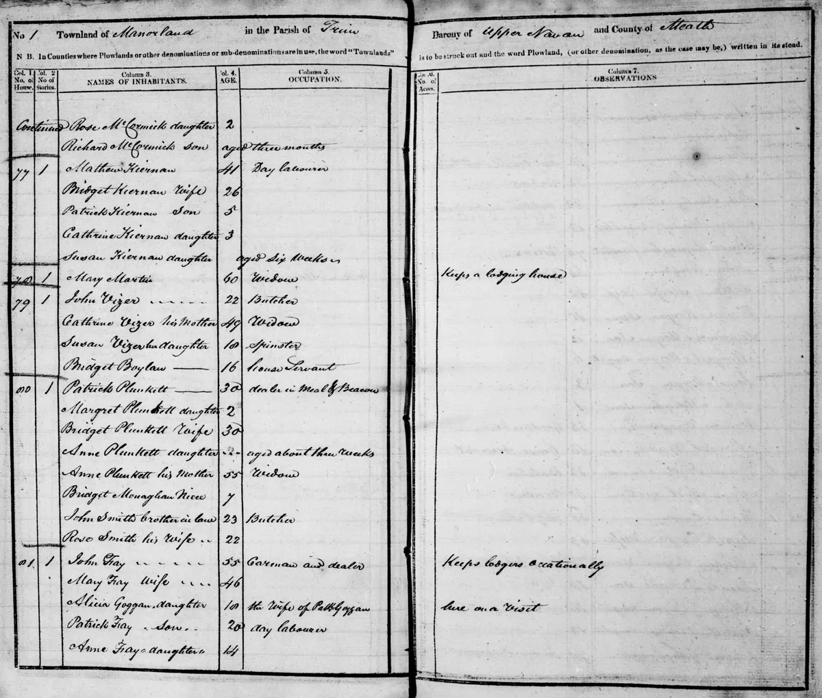 Surviving Irish 1821 census records are now freely available online