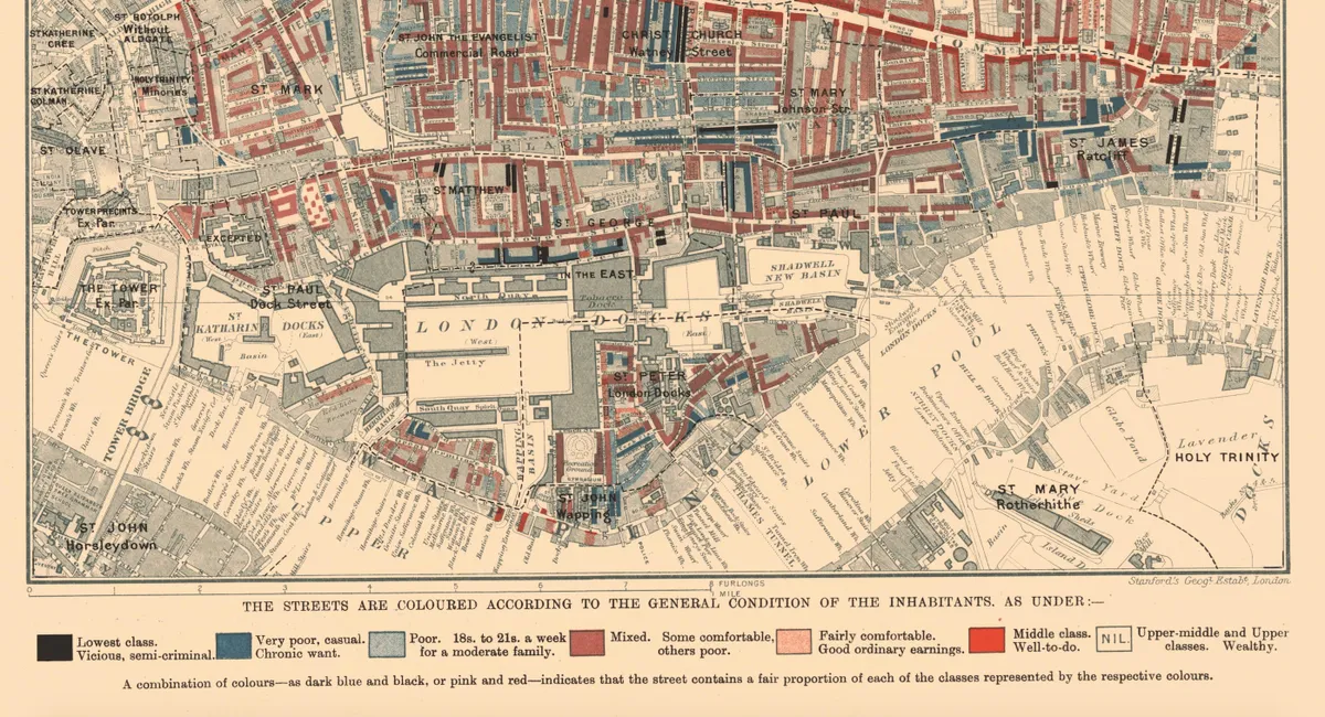 Charles Booth poverty map of London docks