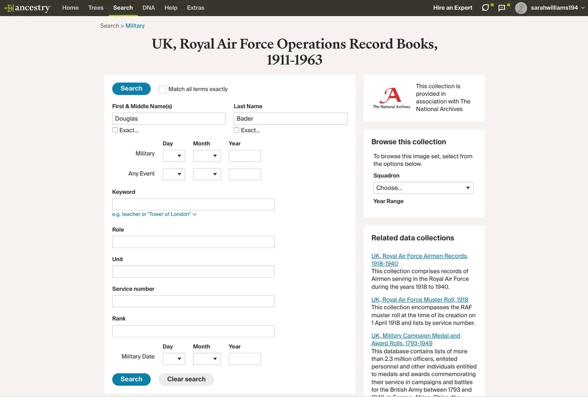 Find RAF Operations Record Books