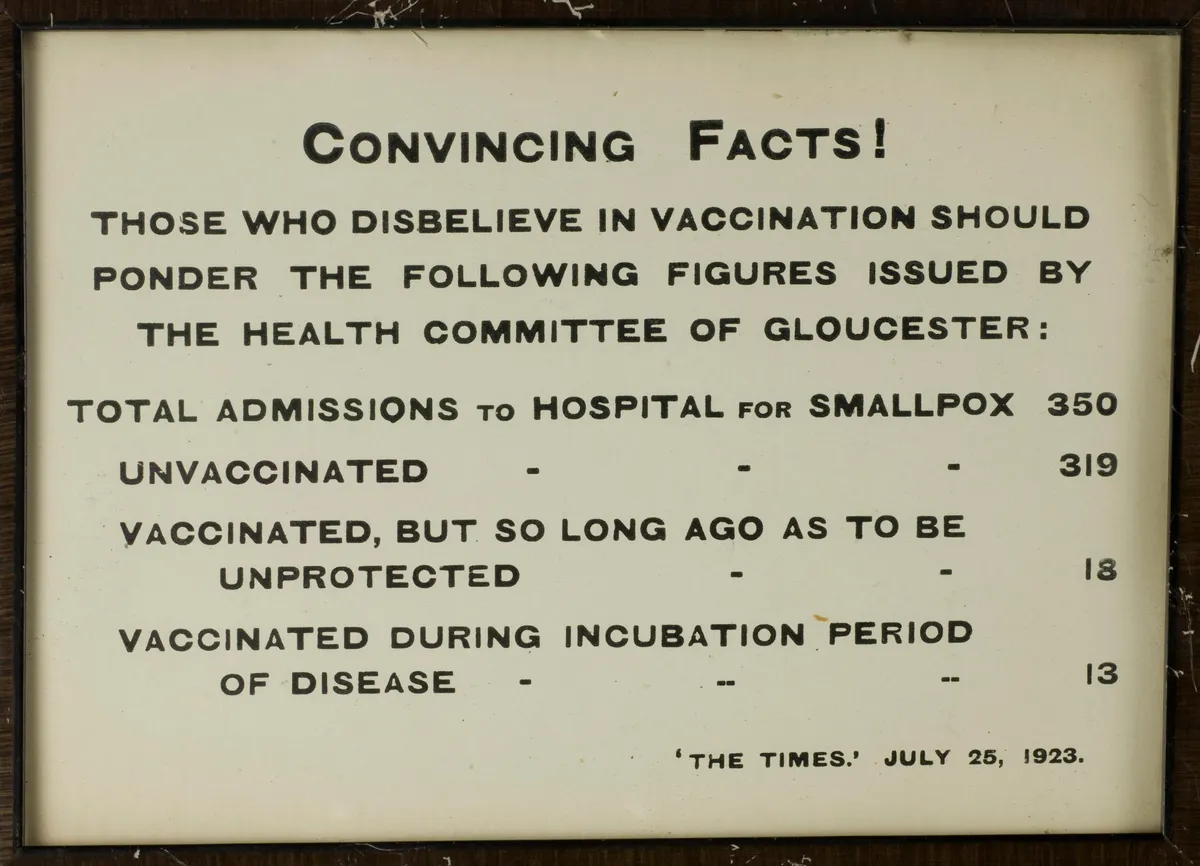 Pro-vaccination notice from 1923