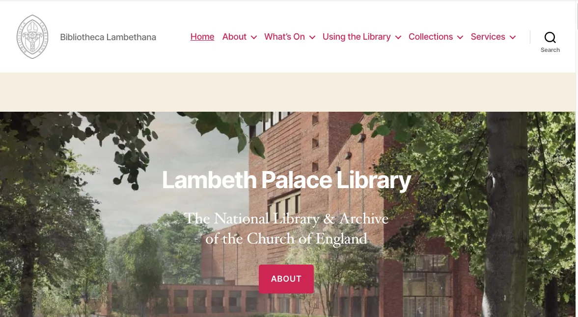 Lambeth Palace Library old school records