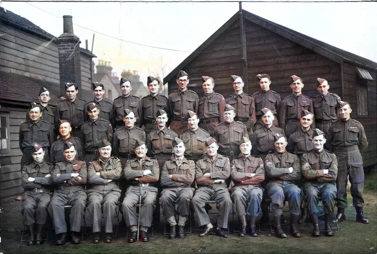 Colourised photograph of WW2 Home Guard