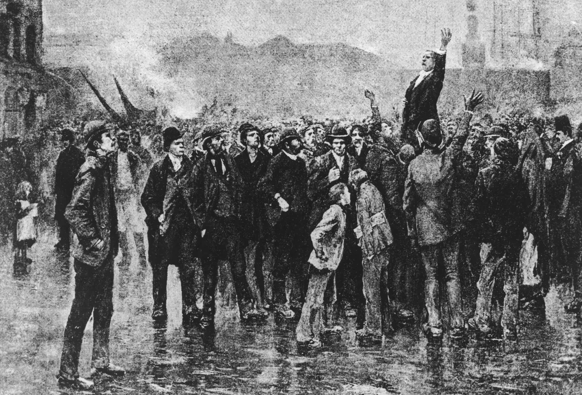 London dock workers on strike, 1889