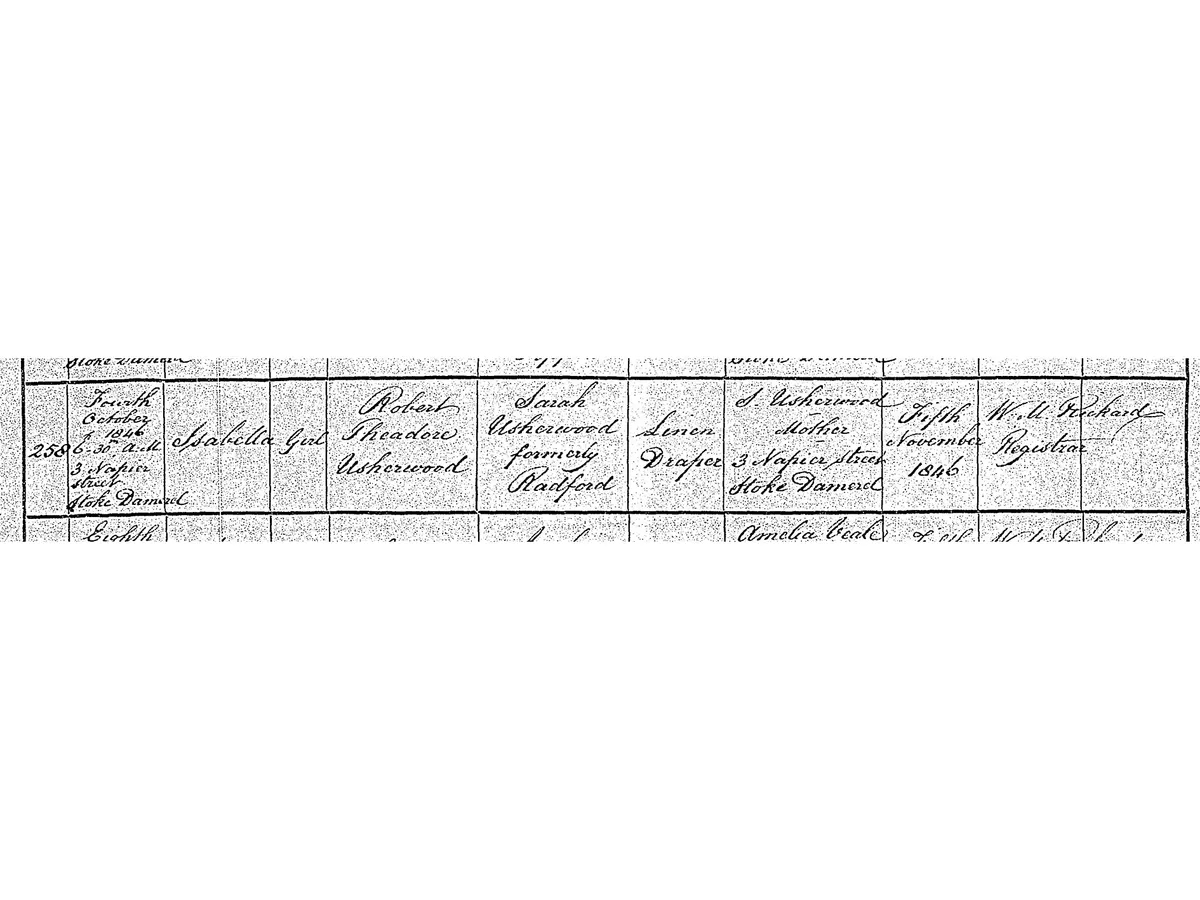 An example of a digital image of a birth record
