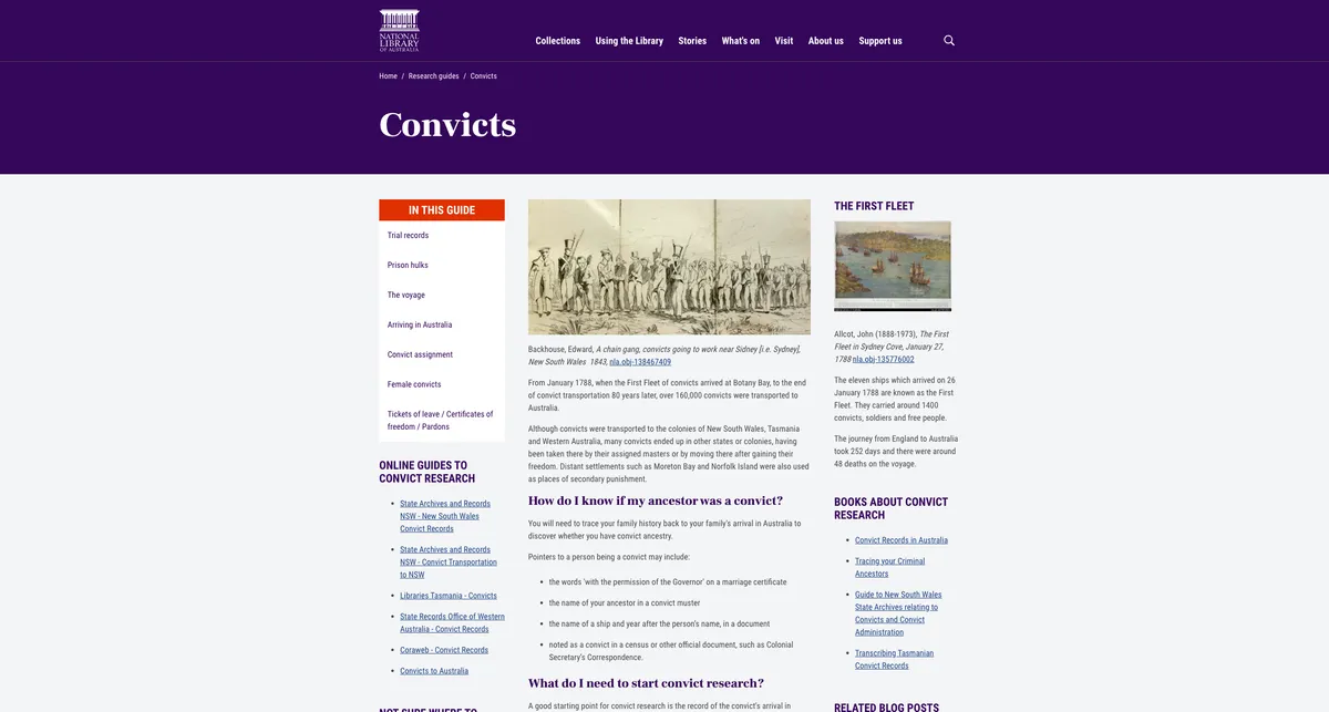 National Library of Australia convict records