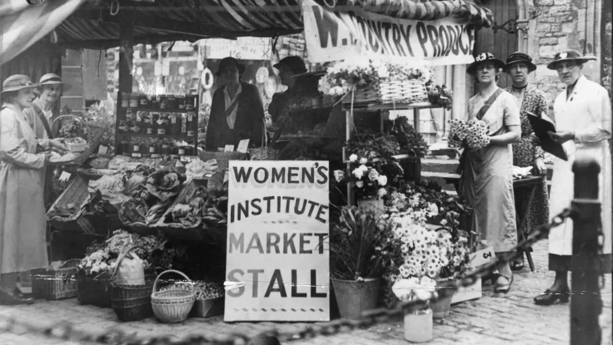 Women's Institute market stall, 1922