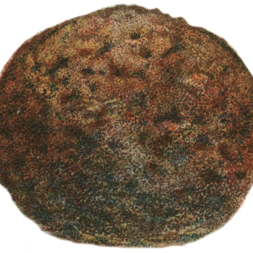 A large, round, brown plum pudding