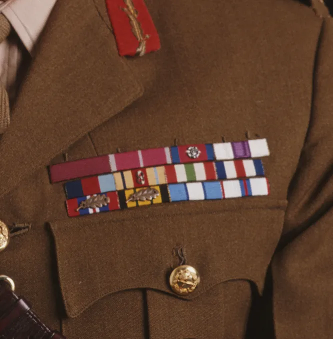 Medal ribbon bars won on a uniform