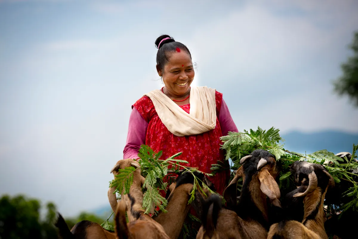 Goat farmer Lahani Khuna Banke © ZSL