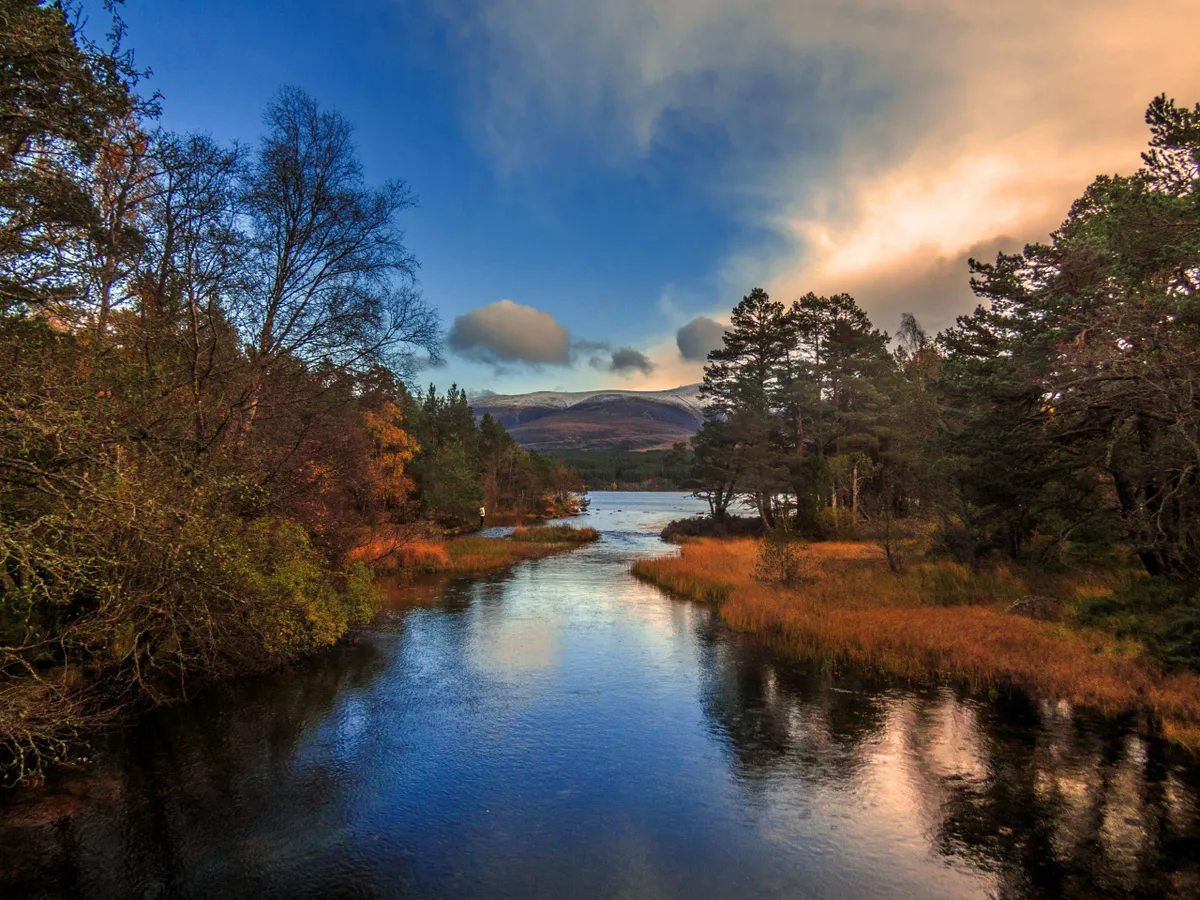 Perfectly still water at sunset, Loch Morlich, Glenmore Forest, Cairngorms National Park/Credit: Getty Images