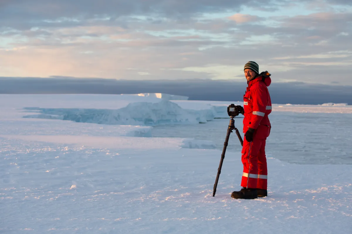 Stefan Christmann in Antarctica. © Lindsay McCrae