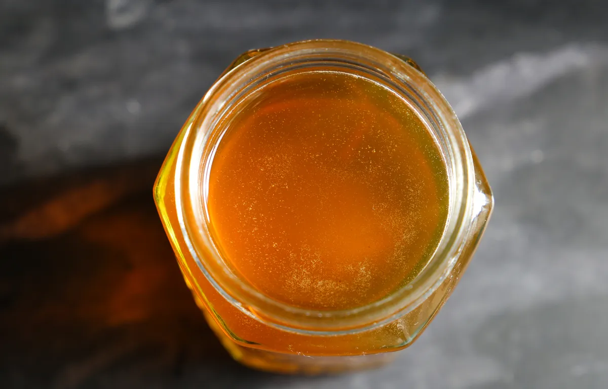 A jar of honey. © Emma Farrer/Getty