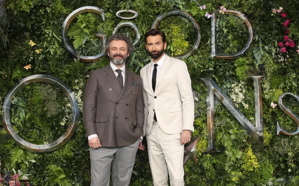 Michael Sheen (left) and David Tennant (right) at the premiere Good Omens. © Mike Marsland/WireImage/Getty