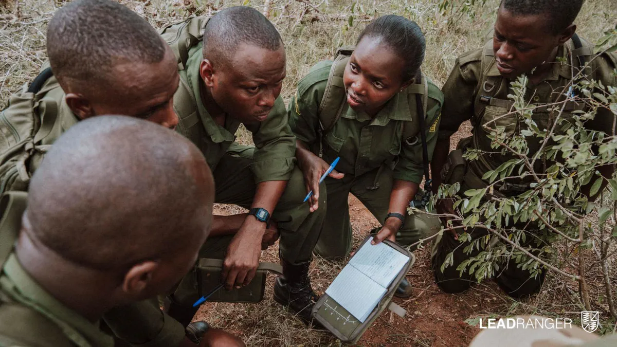 Constance Mwaka Mwandaa with fellow rangers on a LEAD Ranger instructor programme. © LEAD Ranger 2019