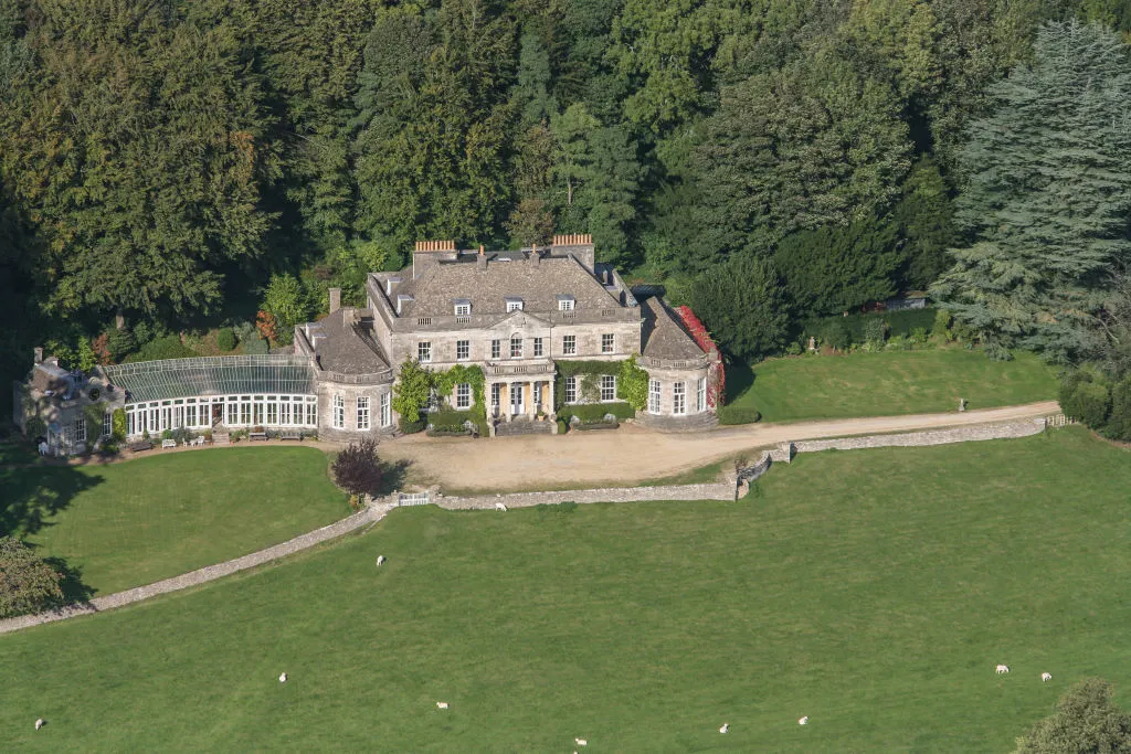 Aerial view of Gatcombe Park.