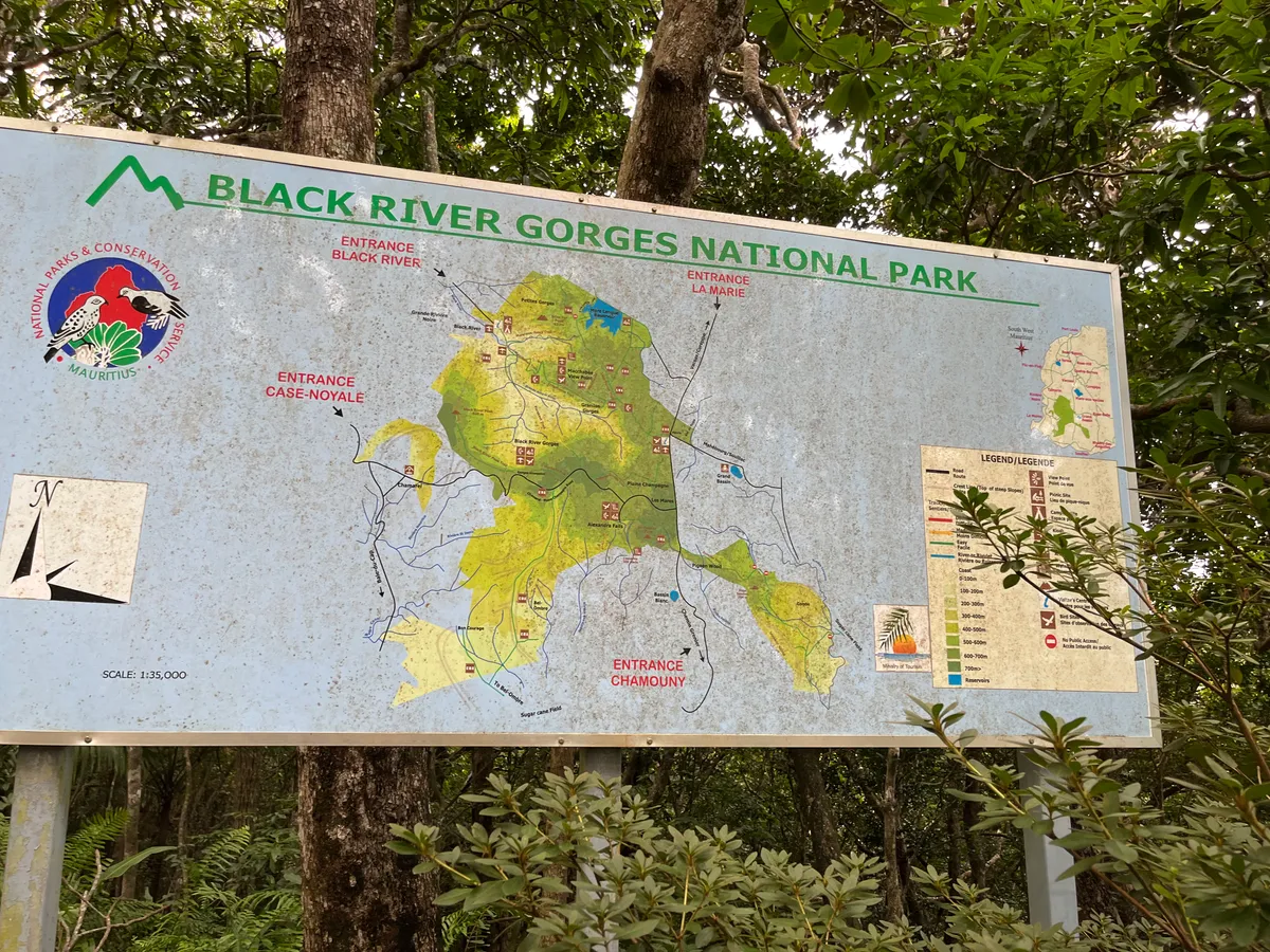 Black River Gorges National Park sign. © Paul McGuinness