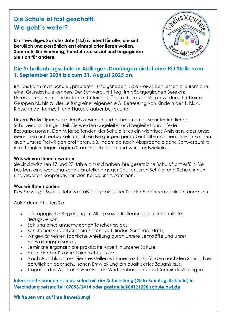 Fsj Application Form Pdf Fsj Stellen 2024 Sachsen _ Freiwilliges Soziales Jahr (FSJ ...
