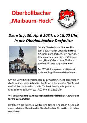 Oberkollbacher Maibaum-Hock