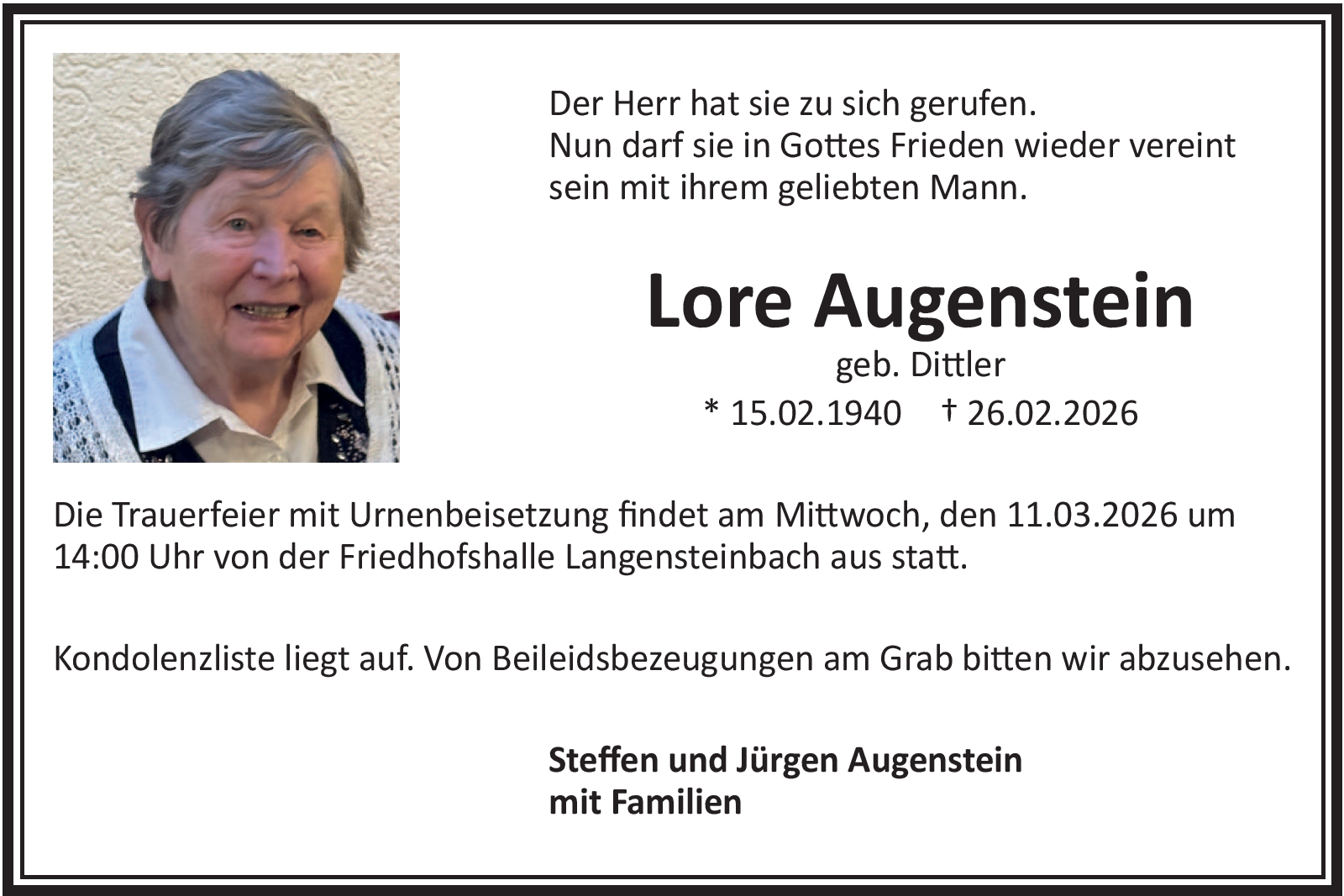 Lore Augenstein | NUSSBAUM.de